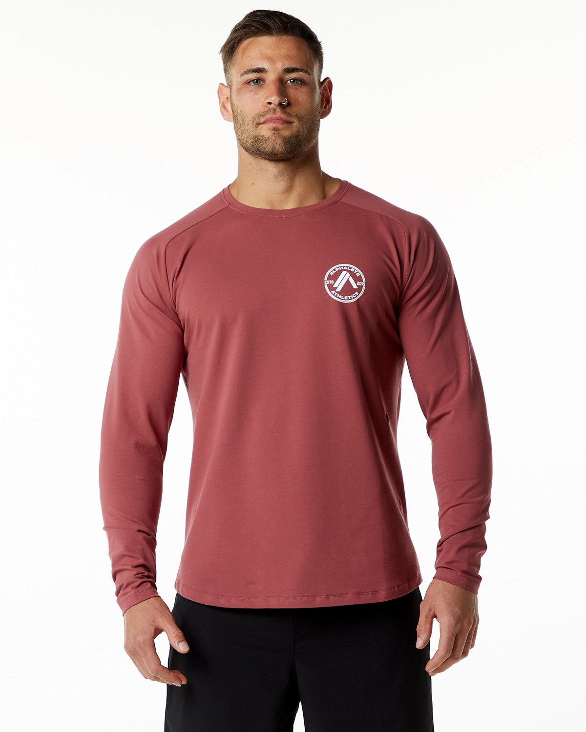 Alphalete Fitted Performance Long Sleeve Gingerbread Homme | EOB-10502595