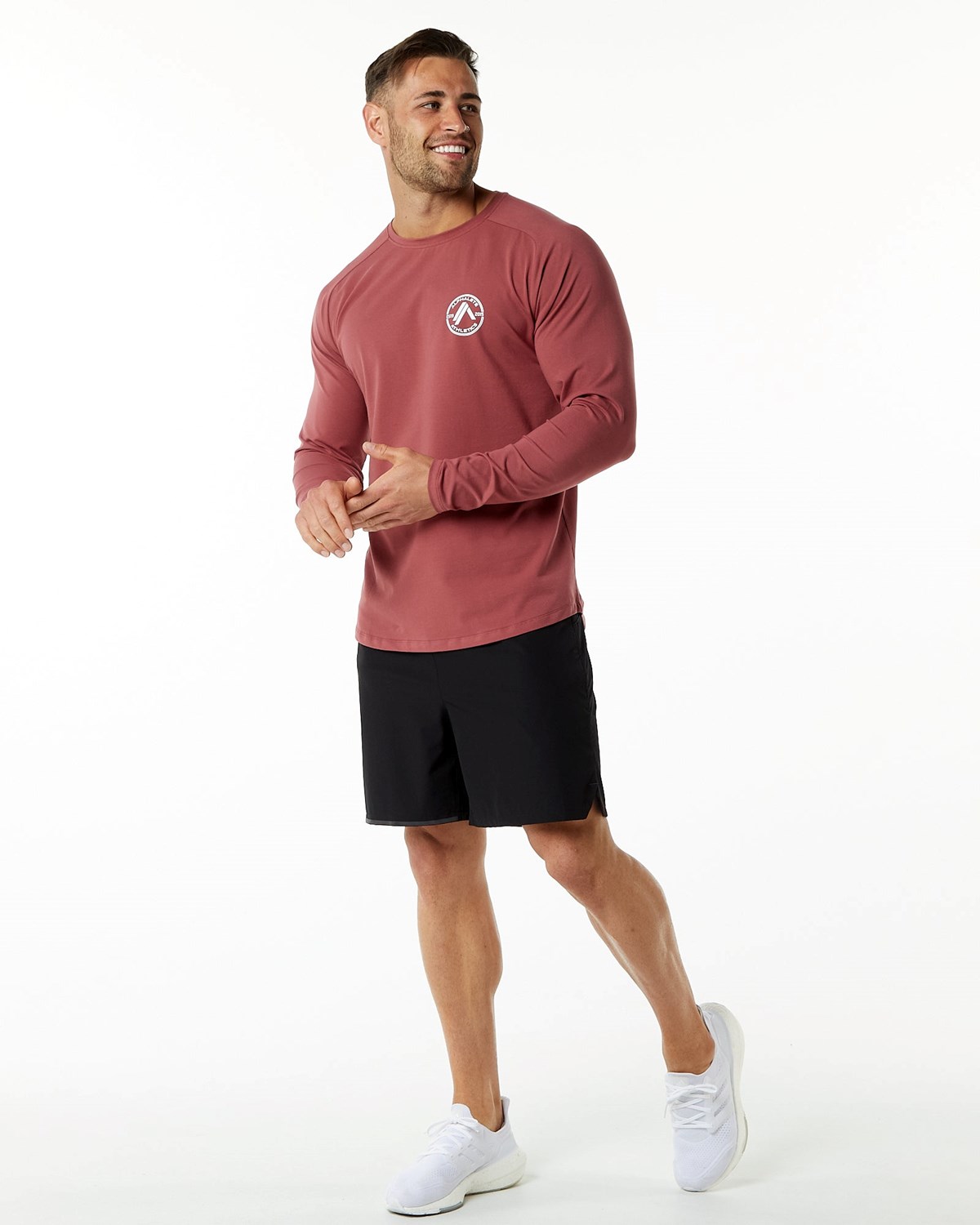 Alphalete Fitted Performance Long Sleeve Gingerbread Homme | EOB-10502595