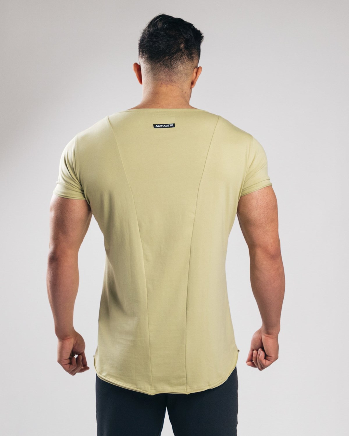 Alphalete Fitted Corta Sleeve Vert Olive Clair Homme | OBH-63671311