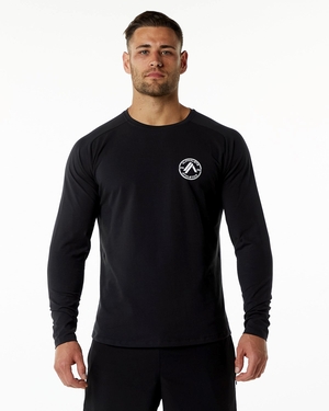 Alphalete Fitted Performance Long Sleeve Noir Homme | RFC-36624451