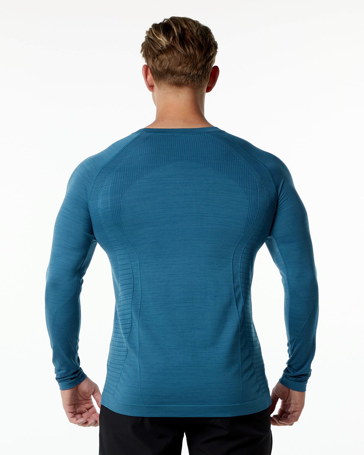 Alphalete High Performance Seamless Long Sleeve Tee Bleu Homme | MZV-74397252