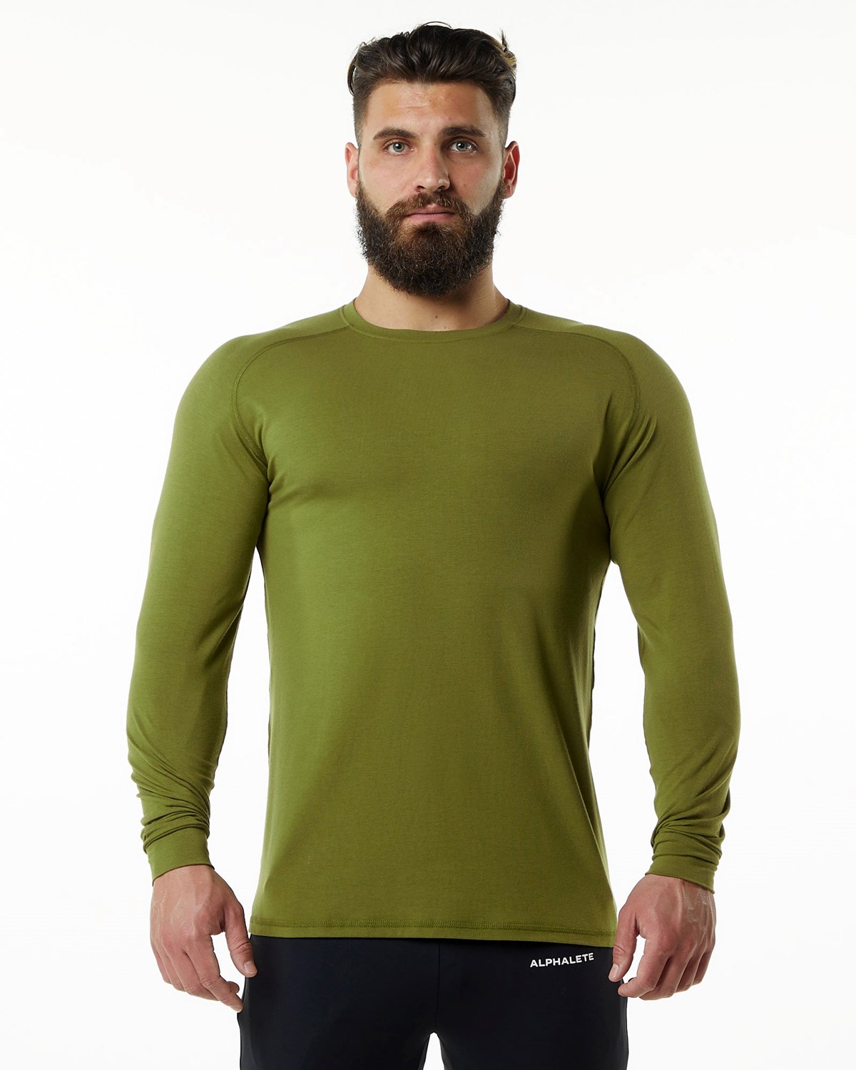 Alphalete Premium Epaulette Long Sleeve Tee Vert Homme | OEG-75833204