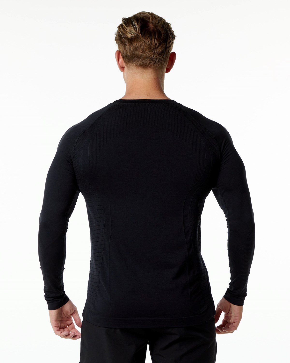 Alphalete High Performance Seamless Long Sleeve Tee Noir Homme | DEU-95558234