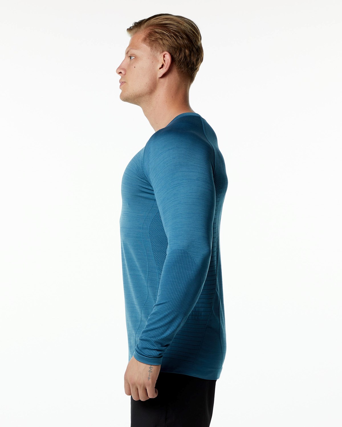 Alphalete High Performance Seamless Long Sleeve Tee Bleu Homme | MZV-74397252