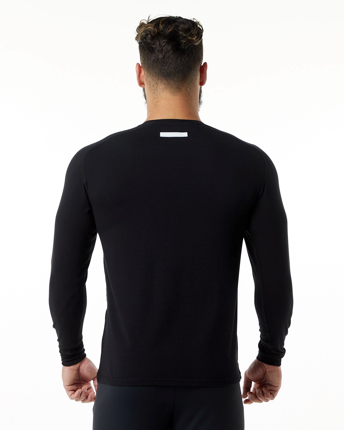 Alphalete Premium Epaulette Long Sleeve Tee Noir Homme | UXC-40261055