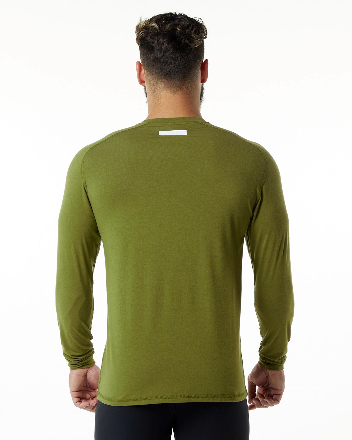 Alphalete Premium Epaulette Long Sleeve Tee Vert Homme | OEG-75833204