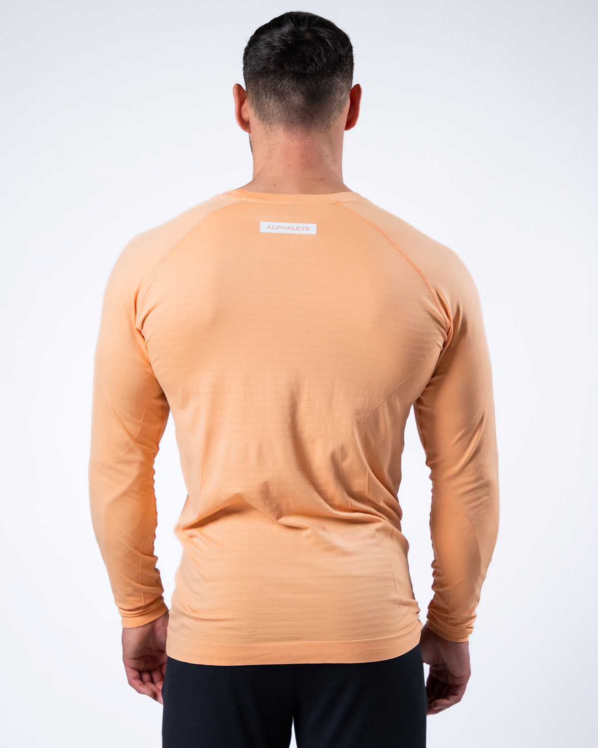 Alphalete High Performance Seamless Long Sleeve Tee Corail Homme | PDA-19034580