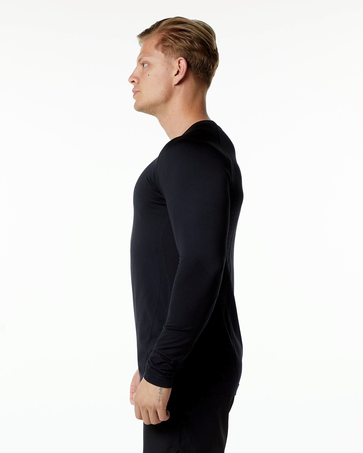 Alphalete High Performance Seamless Long Sleeve Tee Noir Homme | DEU-95558234