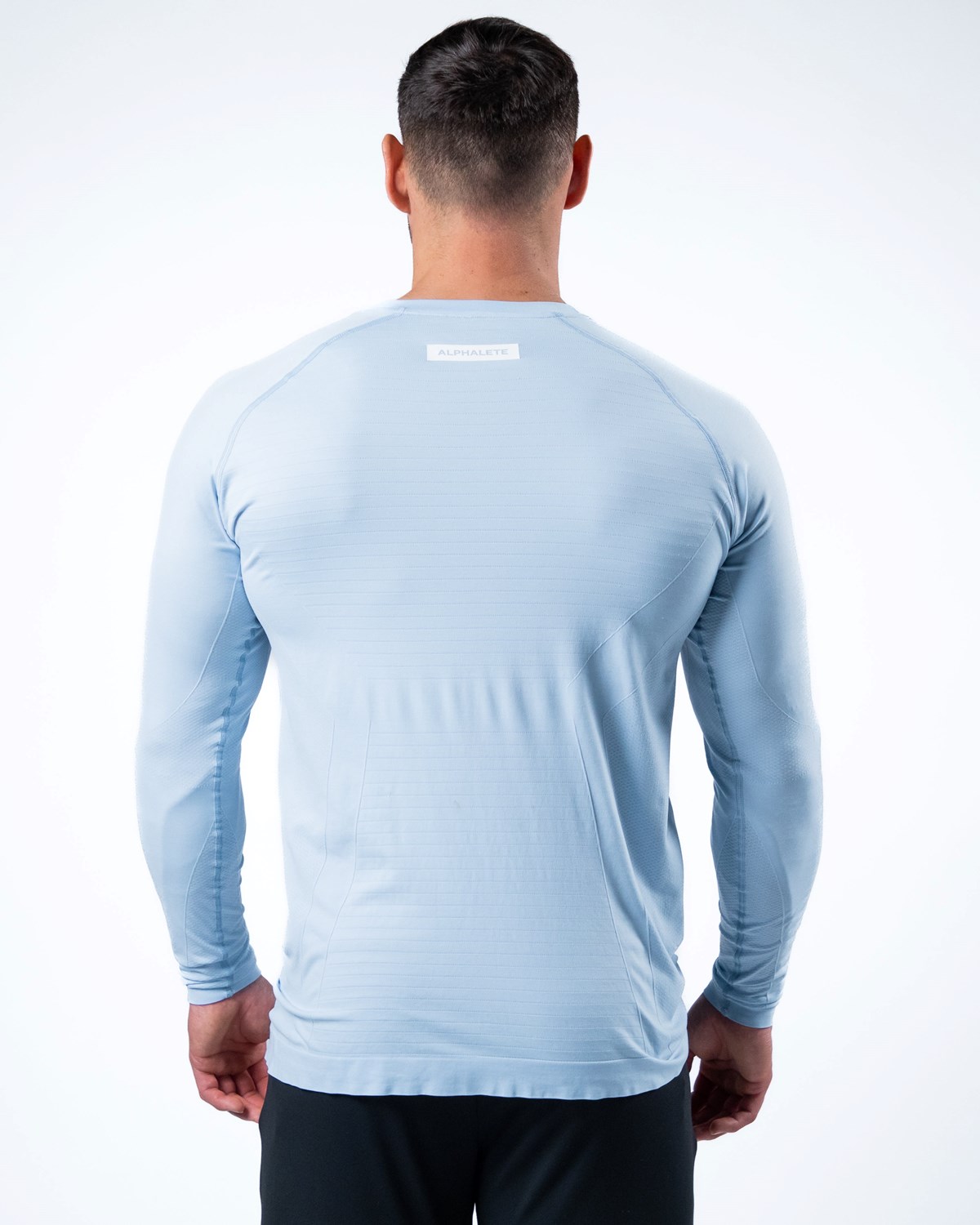 Alphalete High Performance Seamless Long Sleeve Tee Bleu Homme | HHS-49603733