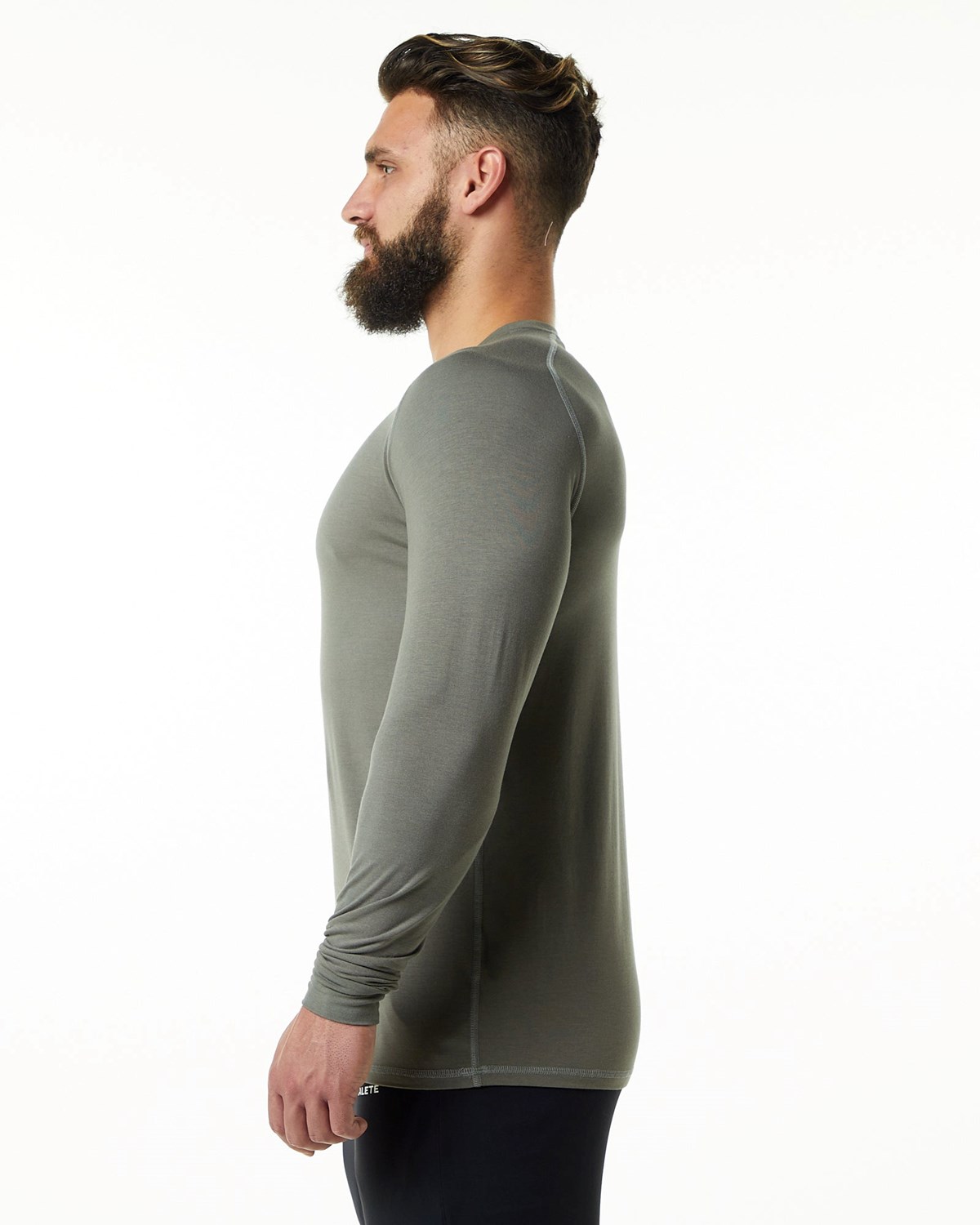 Alphalete Premium Epaulette Long Sleeve Tee Grise Homme | RFO-17737389