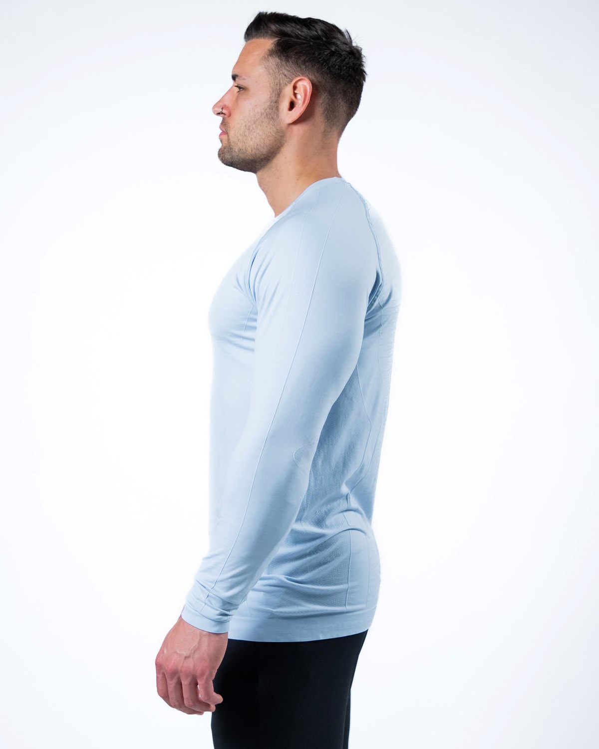 Alphalete High Performance Seamless Long Sleeve Tee Bleu Homme | HHS-49603733