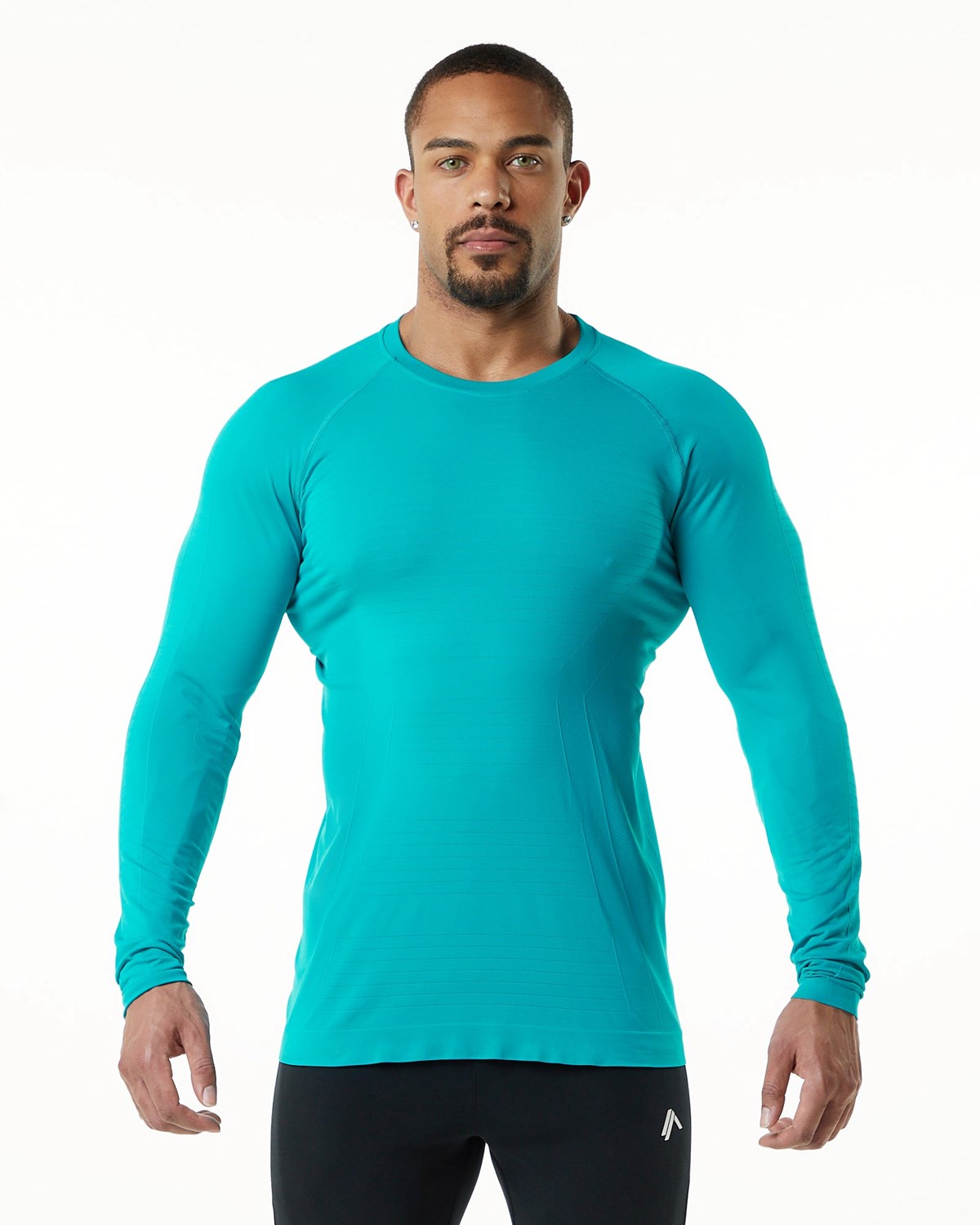 Alphalete High Performance Seamless Long Sleeve Tee Ocean Homme | DDD-34687691