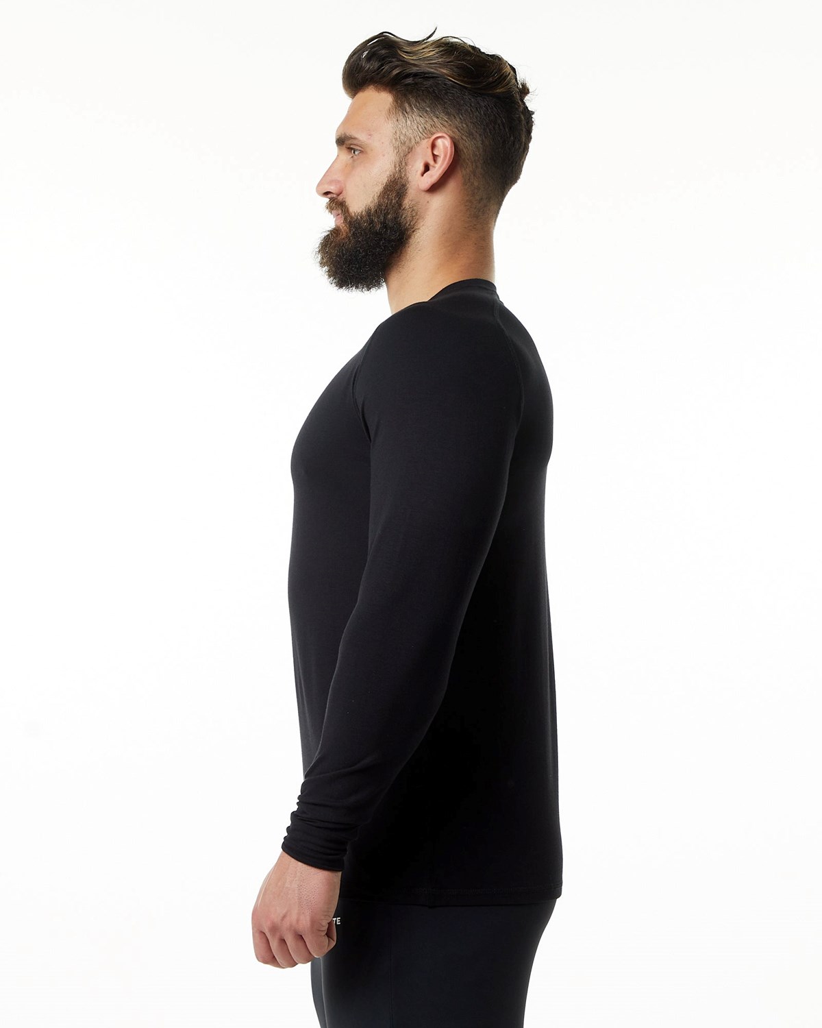 Alphalete Premium Epaulette Long Sleeve Tee Noir Homme | UXC-40261055