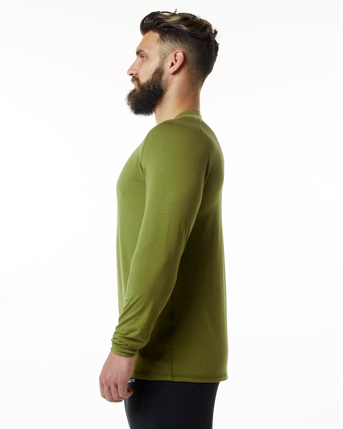 Alphalete Premium Epaulette Long Sleeve Tee Vert Homme | OEG-75833204