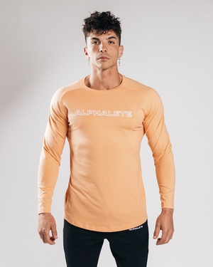 Alphalete Fitted Performance Long Sleeve Orange Homme | DNQ-76111864