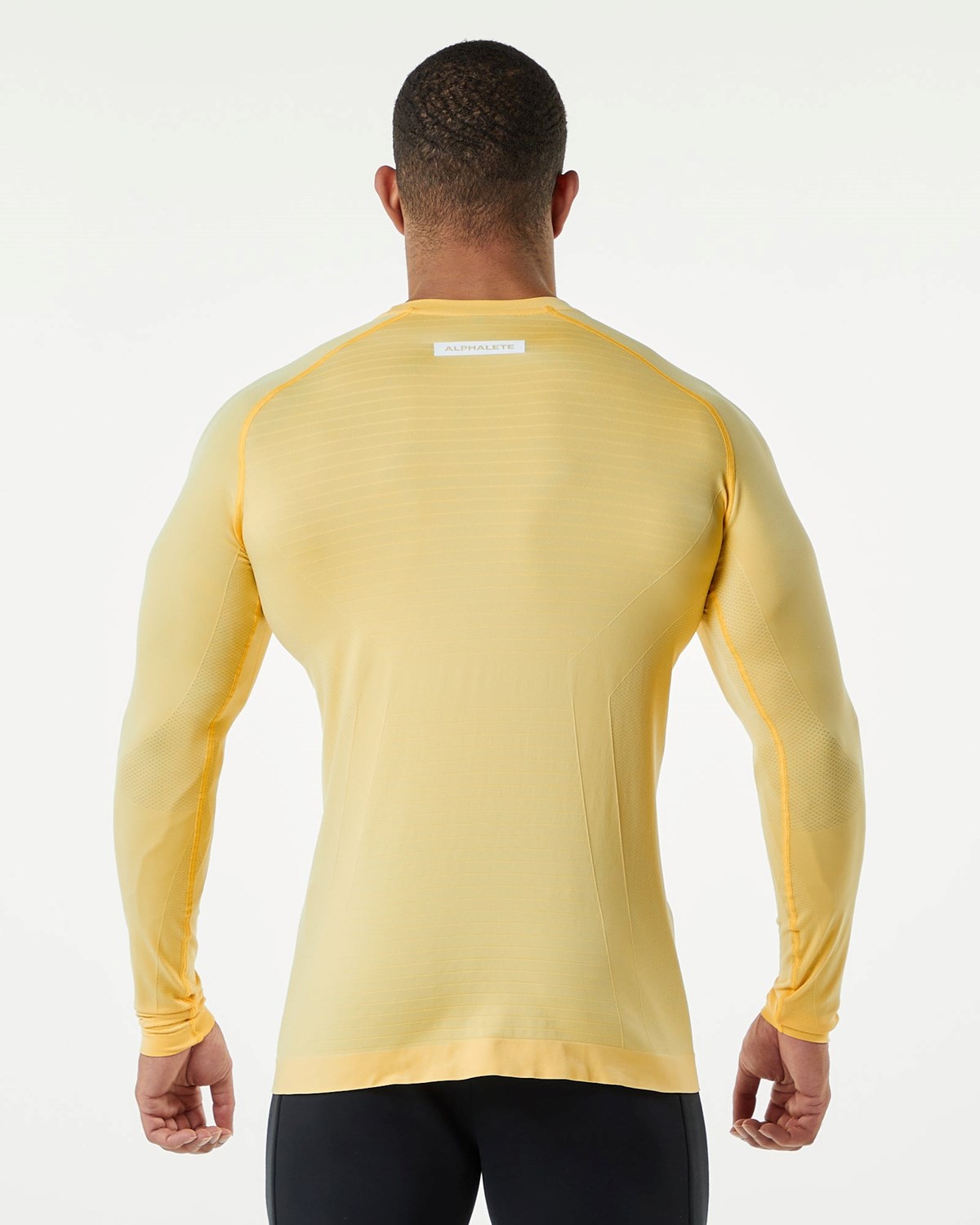 Alphalete High Performance Seamless Long Sleeve Tee Faded Honey Homme | RPQ-22983448