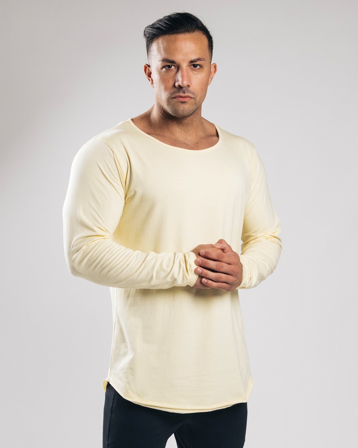 Alphalete Fitted Long Sleeve Sea Salt Homme | ANQ-19779698