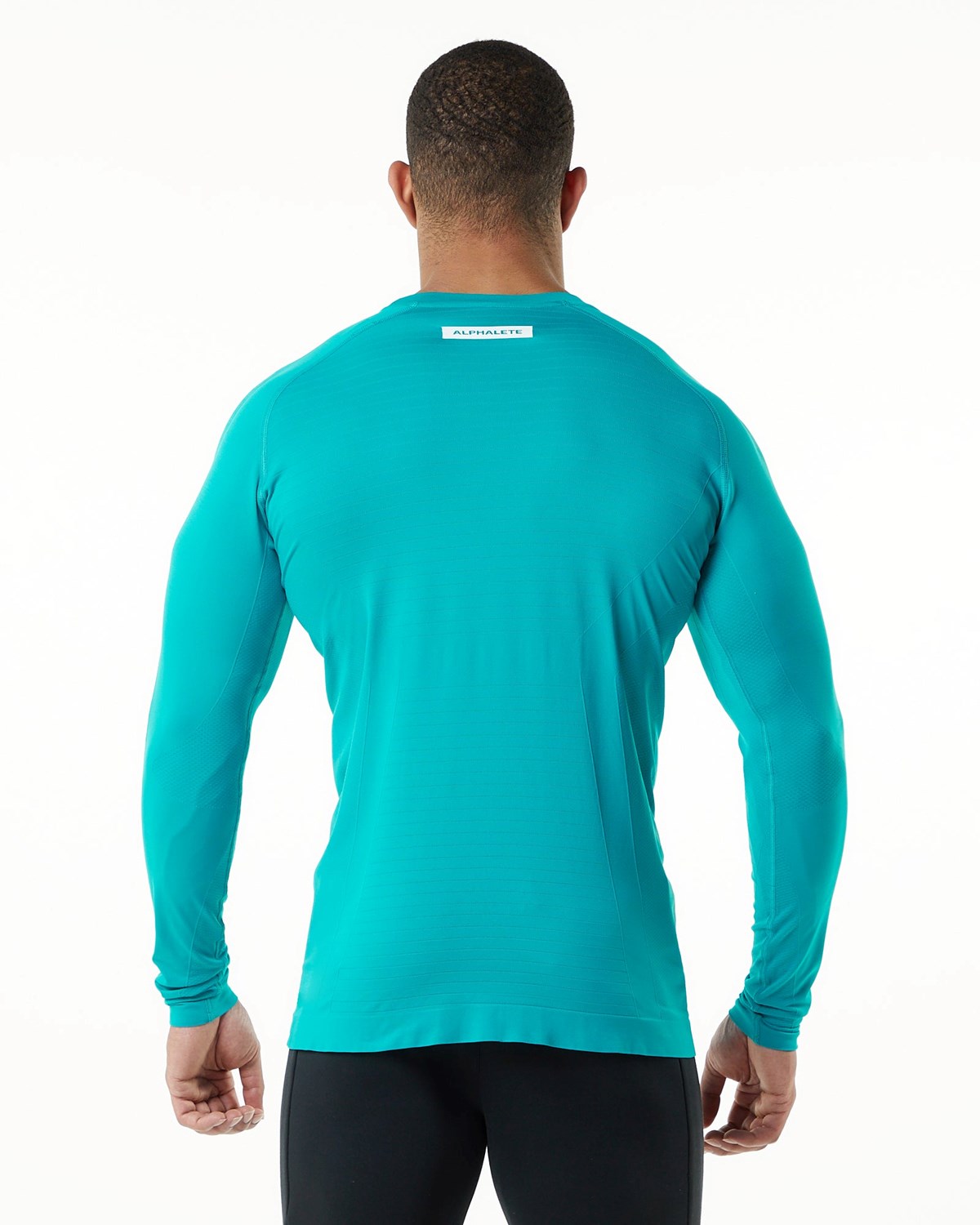 Alphalete High Performance Seamless Long Sleeve Tee Ocean Homme | DDD-34687691