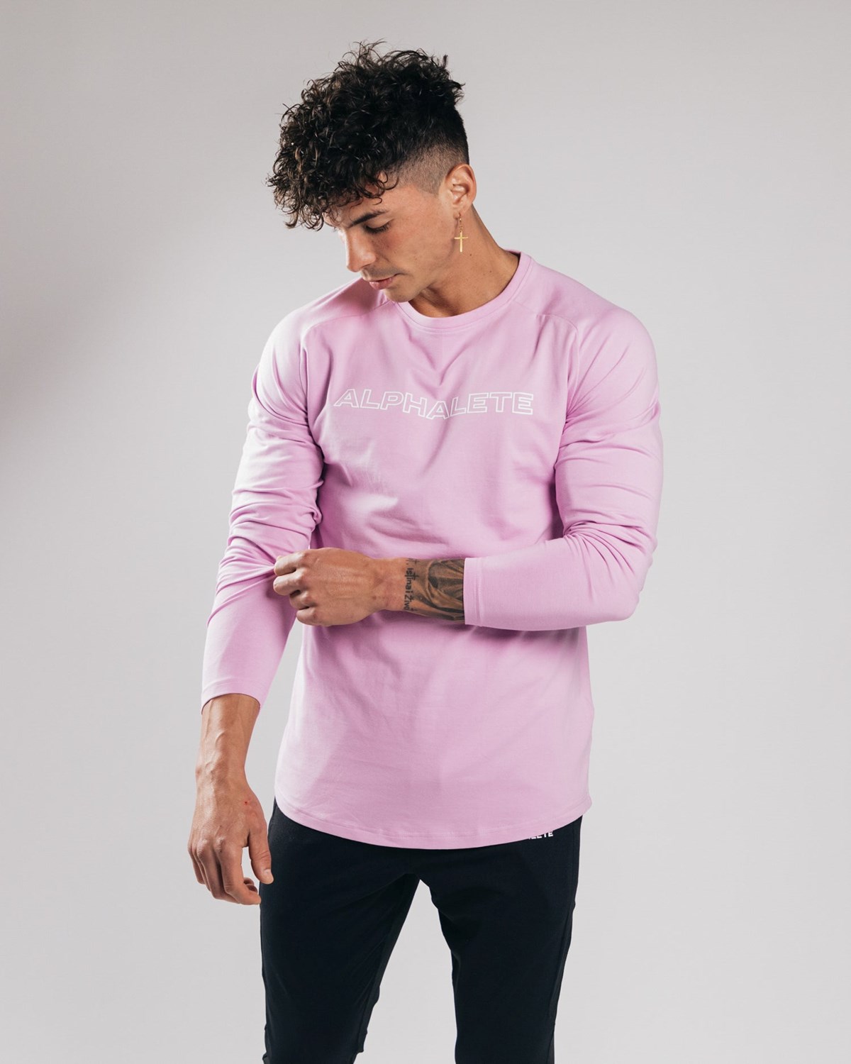 Alphalete Fitted Performance Long Sleeve Bloom Homme | EQN-94392652