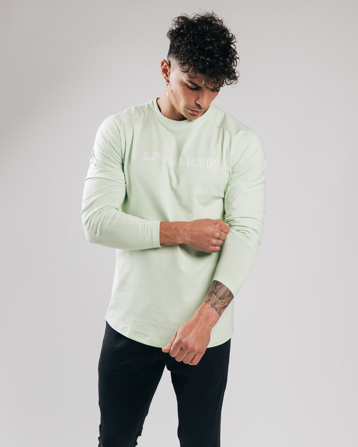 Alphalete Fitted Performance Long Sleeve Frozen Spring Homme | JBX-35995036