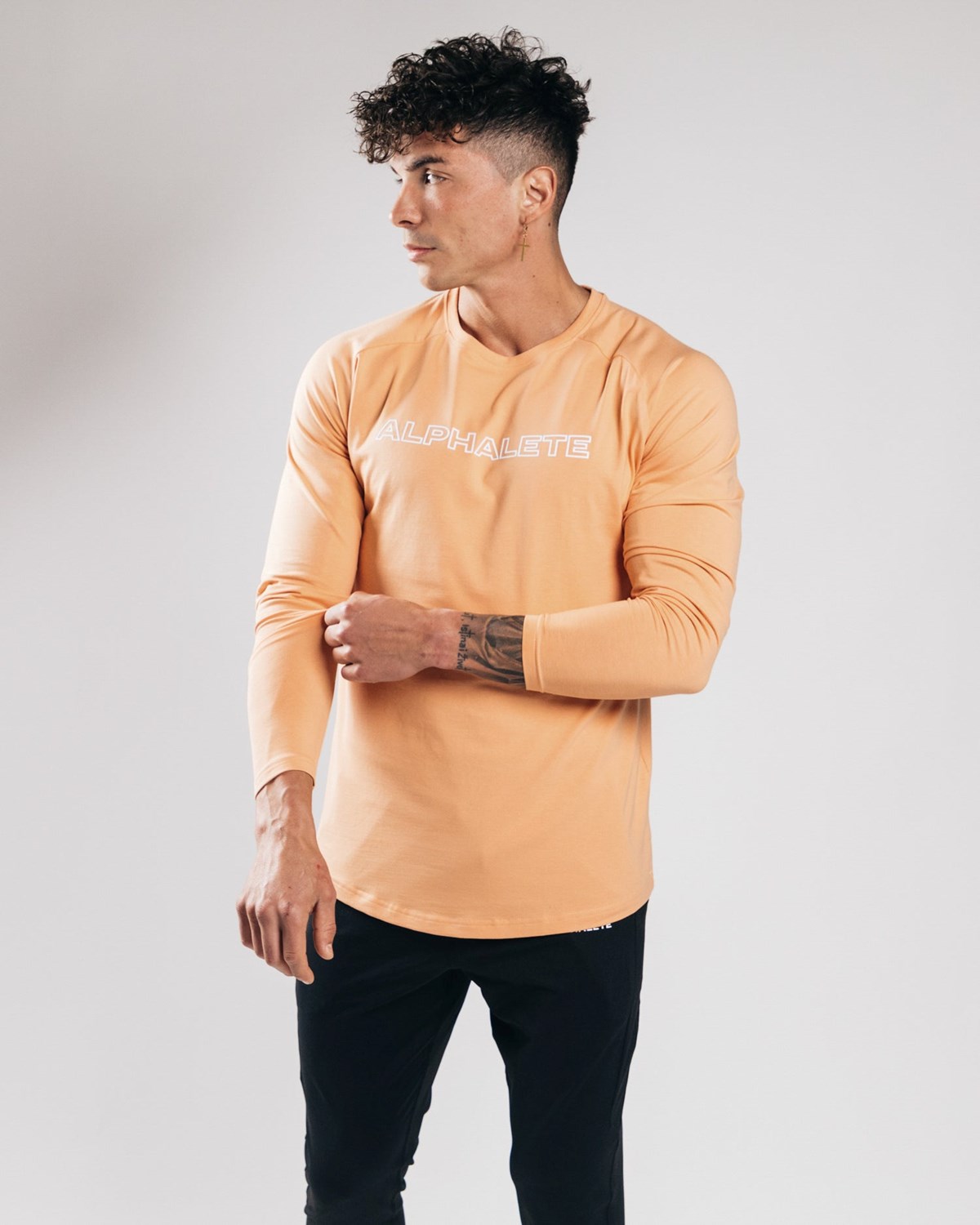 Alphalete Fitted Performance Long Sleeve Orange Homme | DNQ-76111864