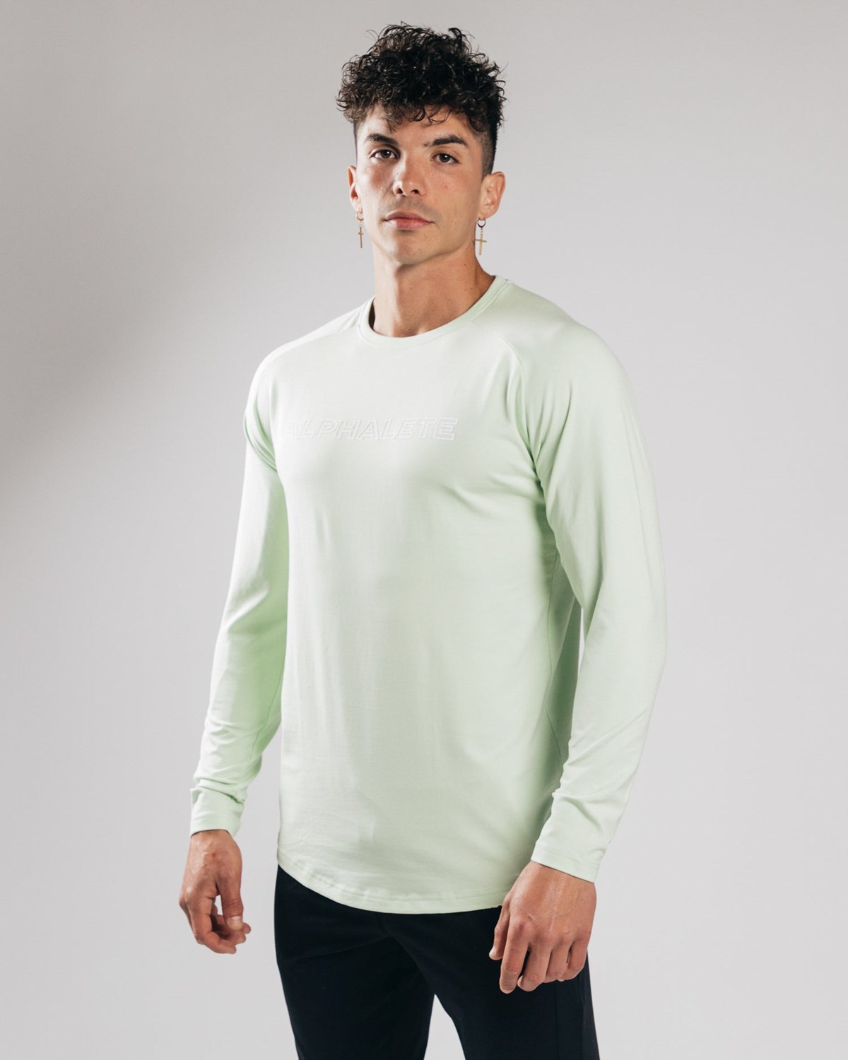 Alphalete Fitted Performance Long Sleeve Frozen Spring Homme | JBX-35995036