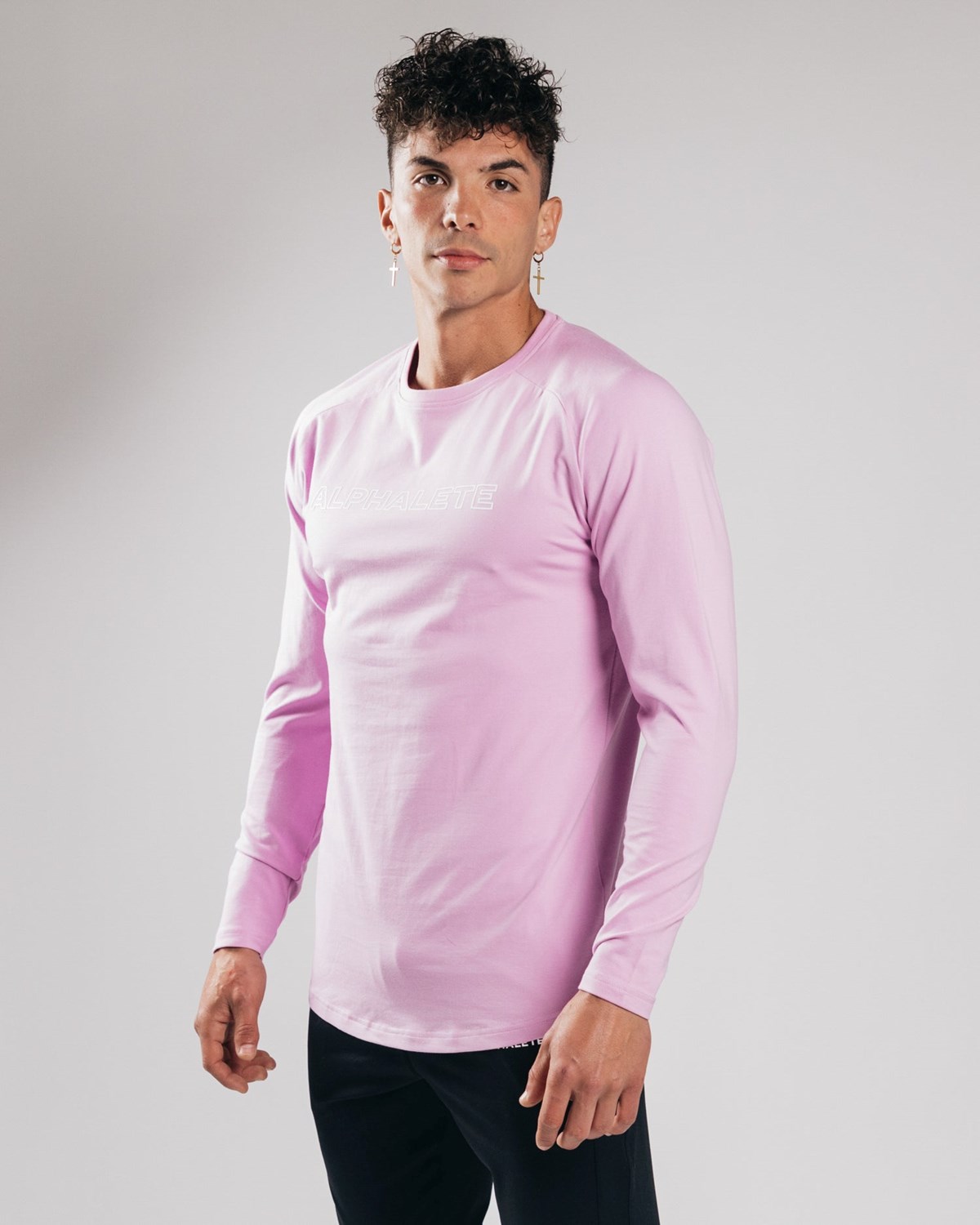 Alphalete Fitted Performance Long Sleeve Bloom Homme | EQN-94392652