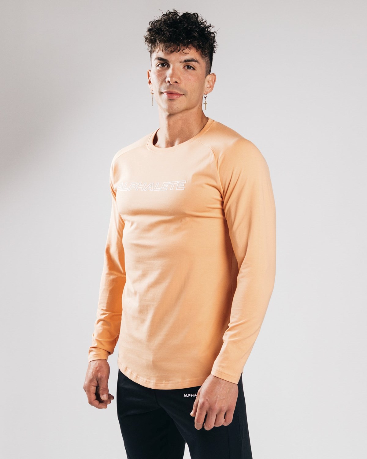 Alphalete Fitted Performance Long Sleeve Orange Homme | DNQ-76111864