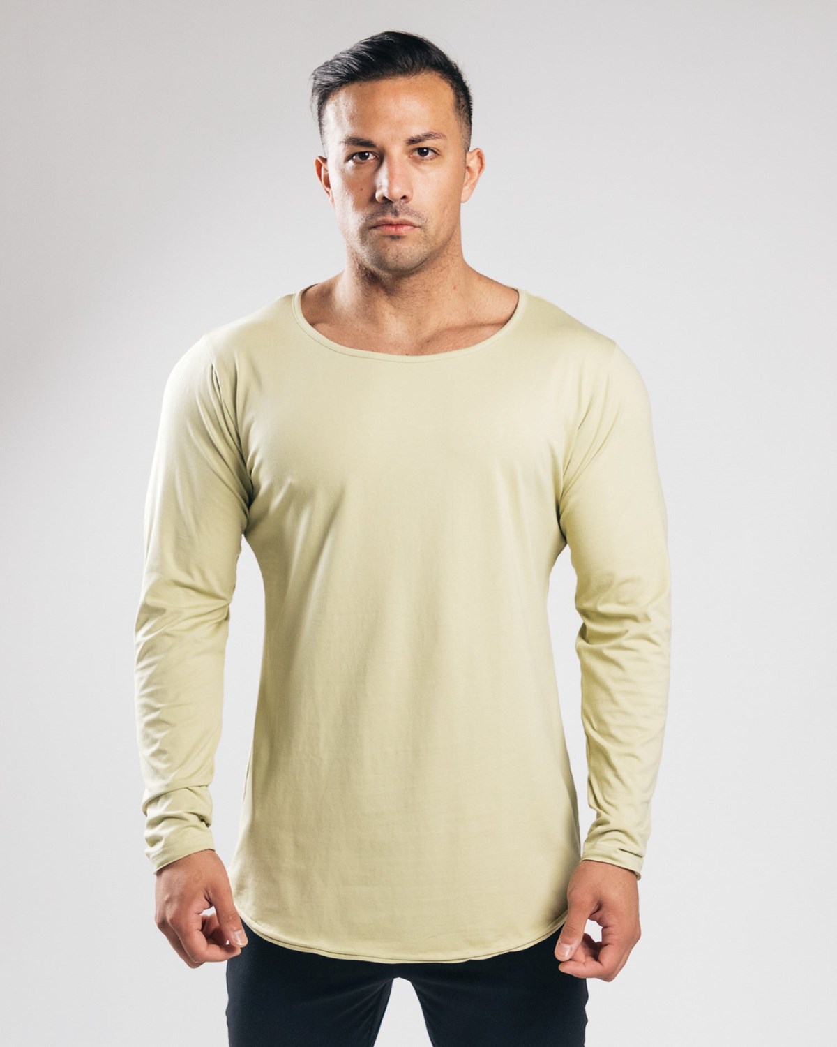 Alphalete Fitted Long Sleeve Vert Olive Clair Homme | OCJ-61222147