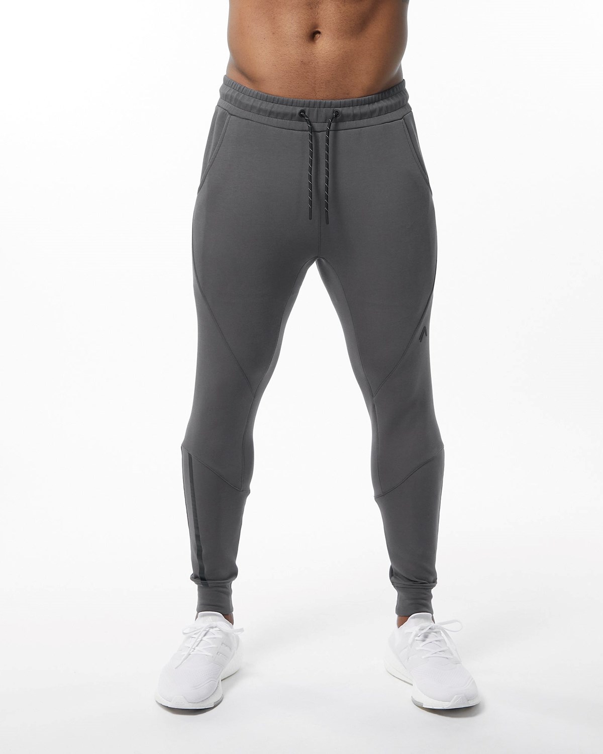 Alphalete Interlock Knit Cuffed Jogger Charcoal Homme | IUK-37199471