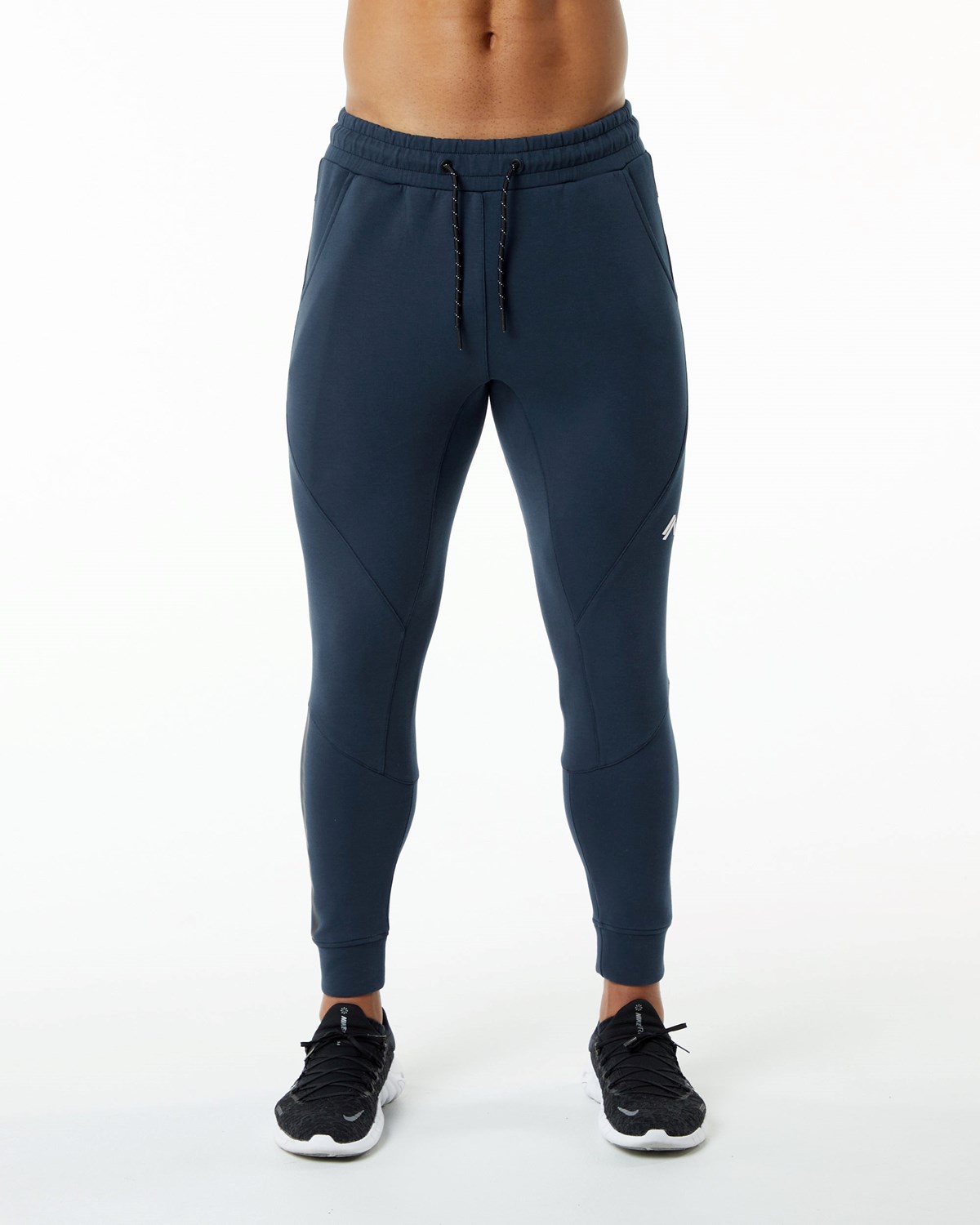 Alphalete Interlock Knit Cuffed Jogger Bleu Marine Homme | BNW-47117234