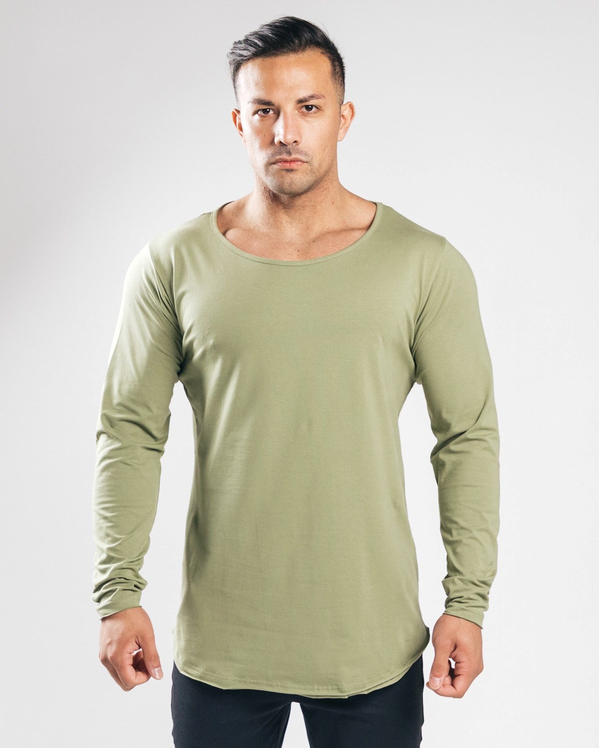 Alphalete Fitted Long Sleeve Vert Homme | EWT-46792073