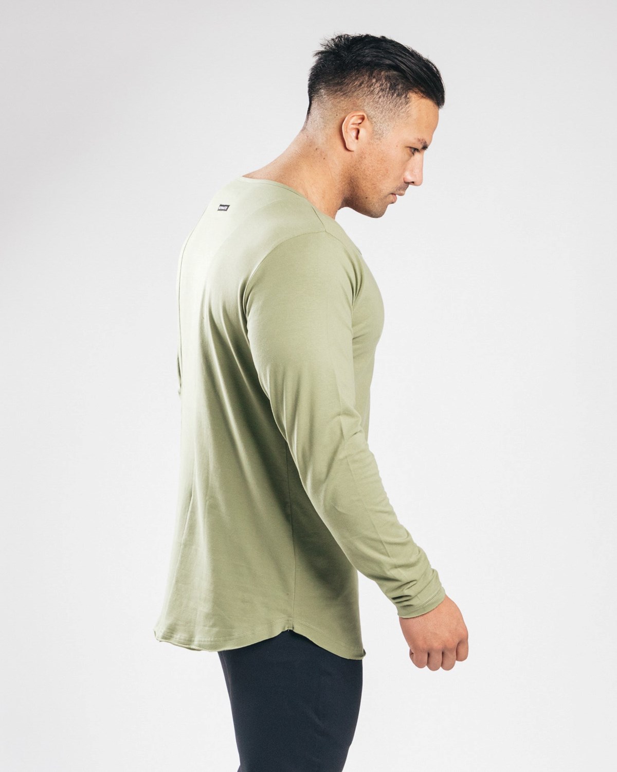 Alphalete Fitted Long Sleeve Vert Homme | EWT-46792073