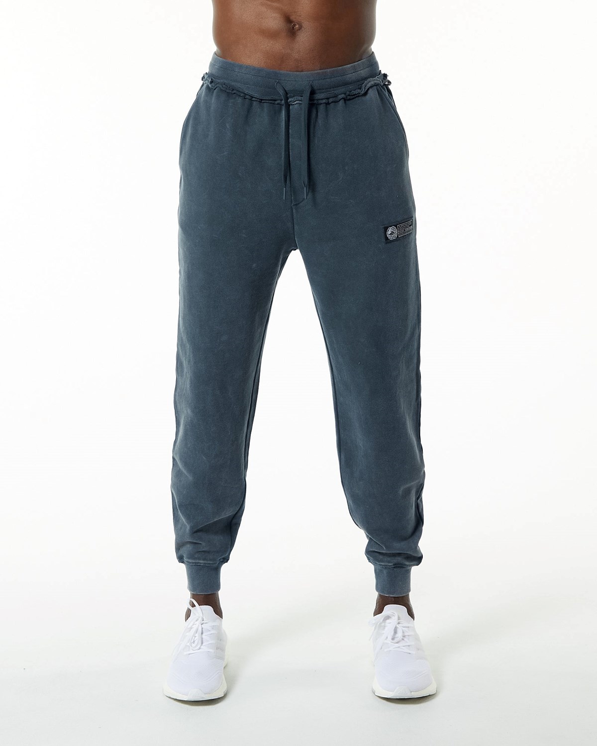 Alphalete Heavyweight Washed Terry Jogger Bleu Homme | IOU-99770866