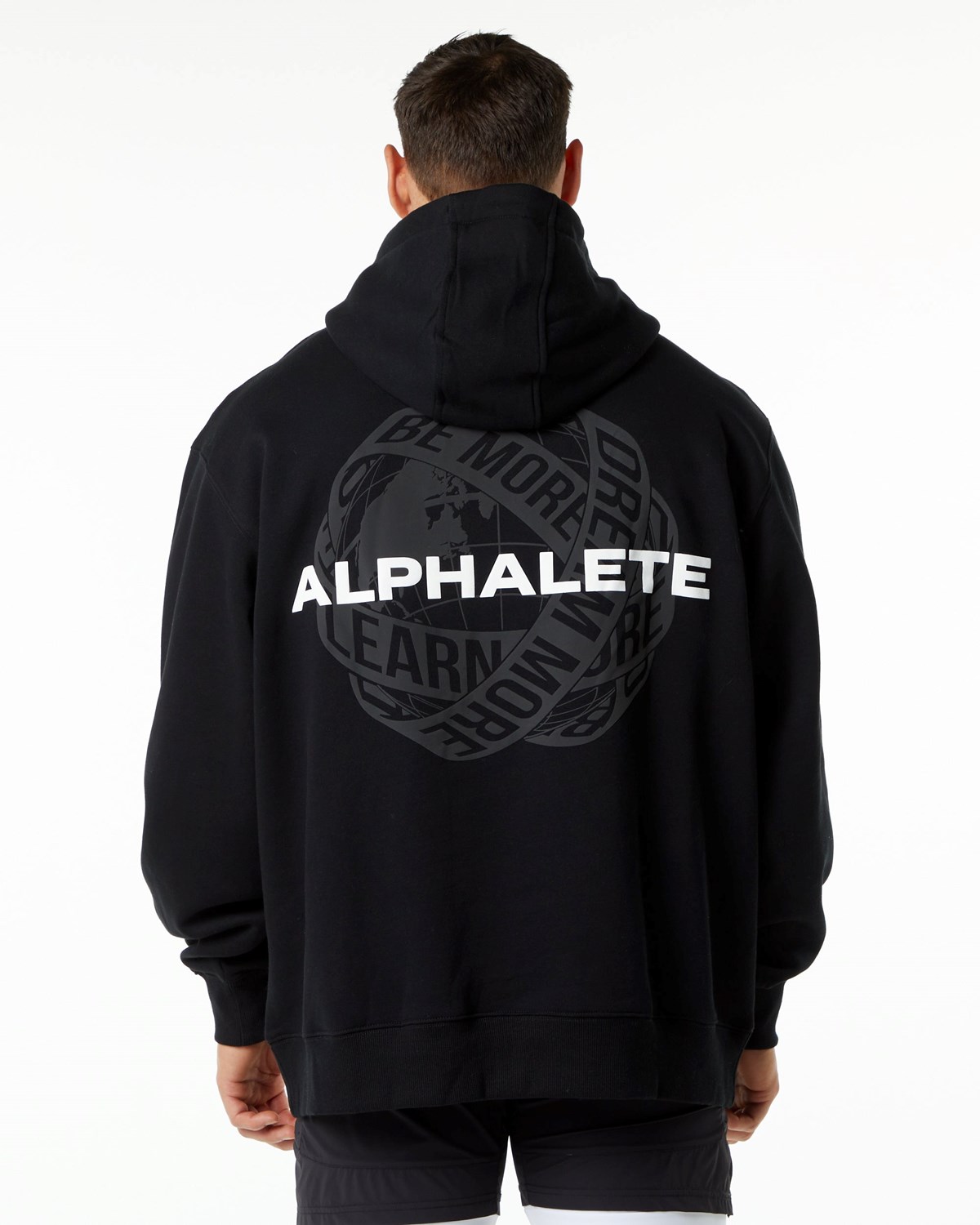 Alphalete Brushed Fleece Graphique Hoodie Noir Homme | ZLC-86183255