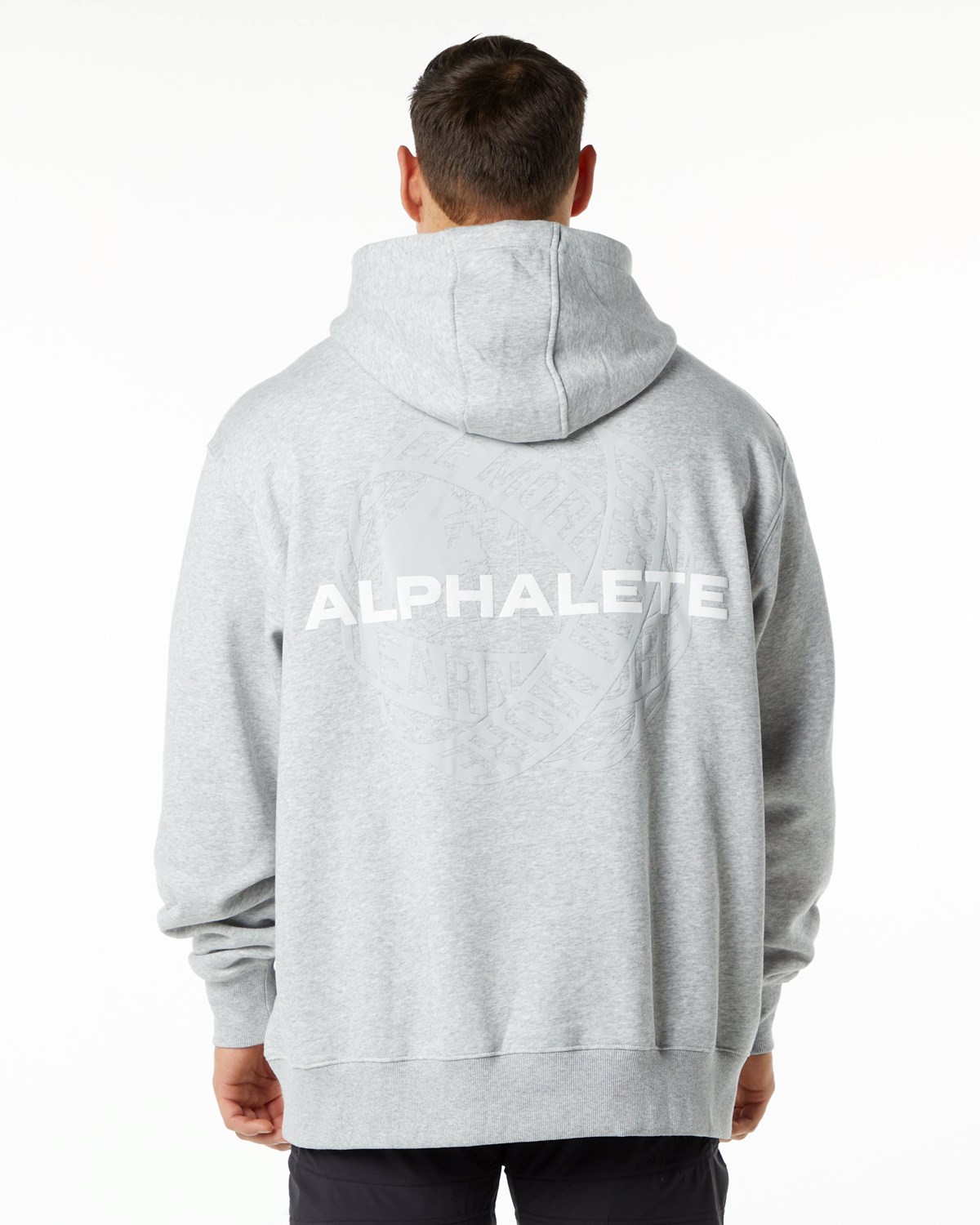 Alphalete Brushed Fleece Graphique Hoodie Grise Homme | PRY-06548514