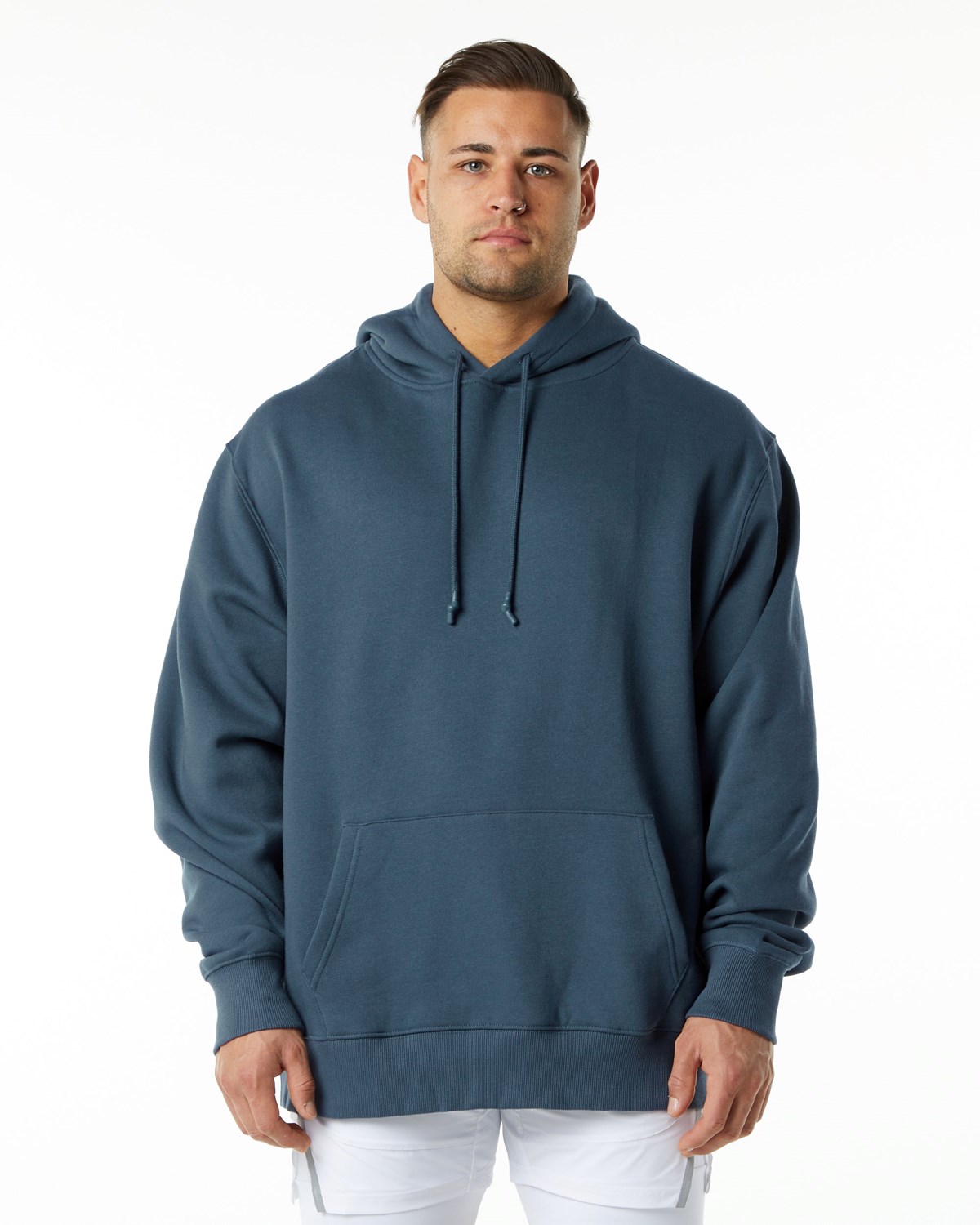 Alphalete Brushed Fleece Graphique Hoodie Bleu Homme | ICM-18421041