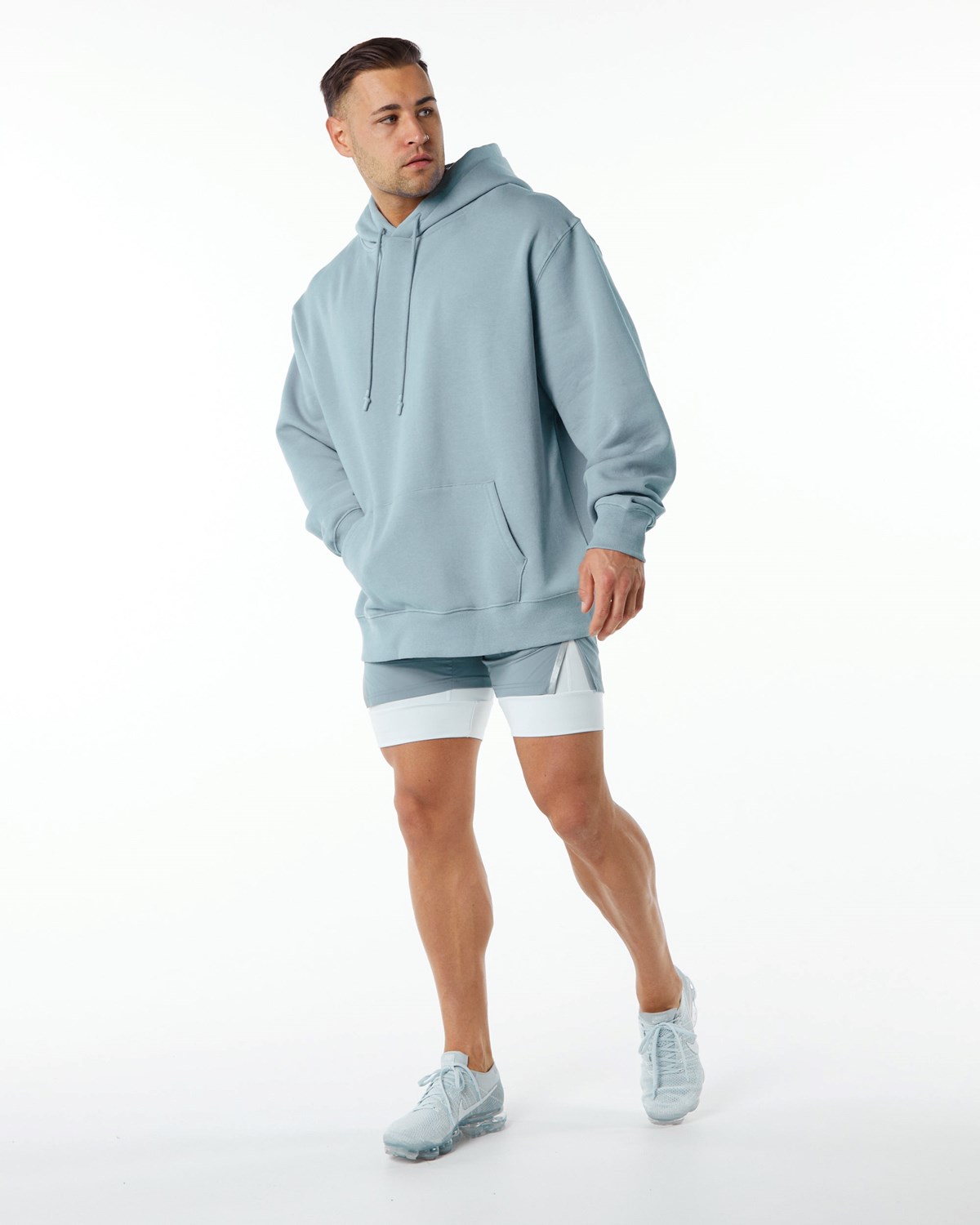 Alphalete Brushed Fleece Graphique Hoodie Bleu Homme | HXT-97319401