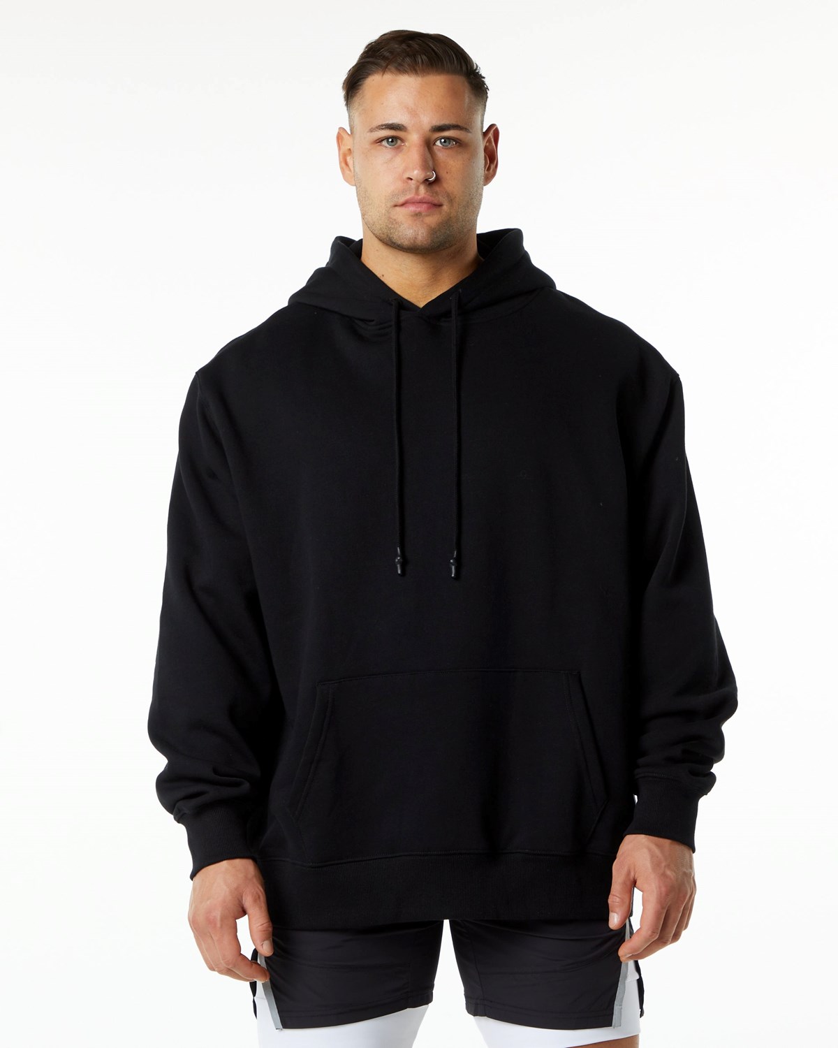 Alphalete Brushed Fleece Graphique Hoodie Noir Homme | ZLC-86183255