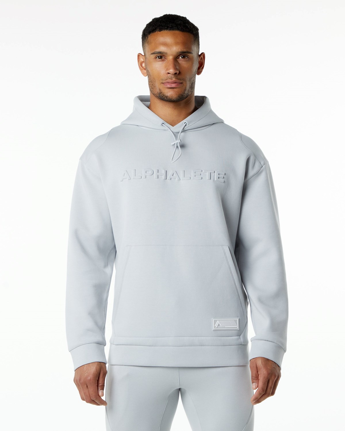 Alphalete Relaxed Interlock Knit Hoodie Grise Homme | DIH-81363250