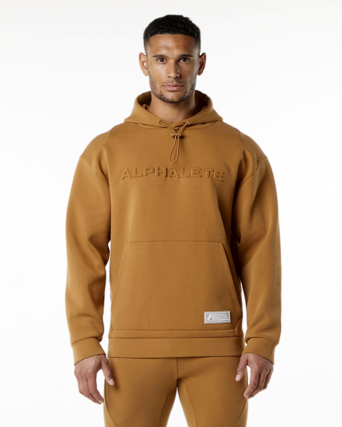 Alphalete Relaxed Interlock Knit Hoodie Almond Homme | LGN-29878833