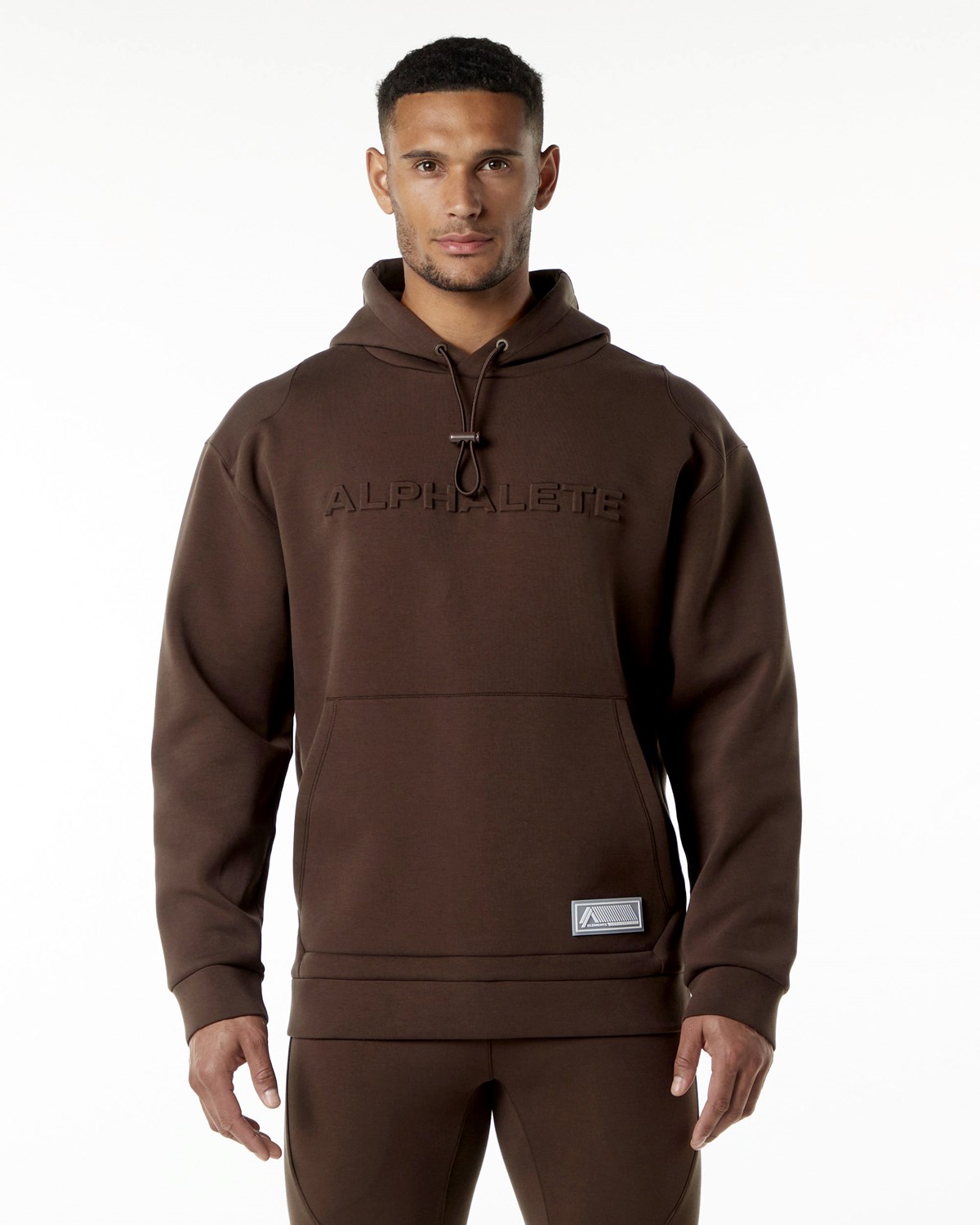 Alphalete Relaxed Interlock Knit Hoodie Marron Homme | PYK-41950310