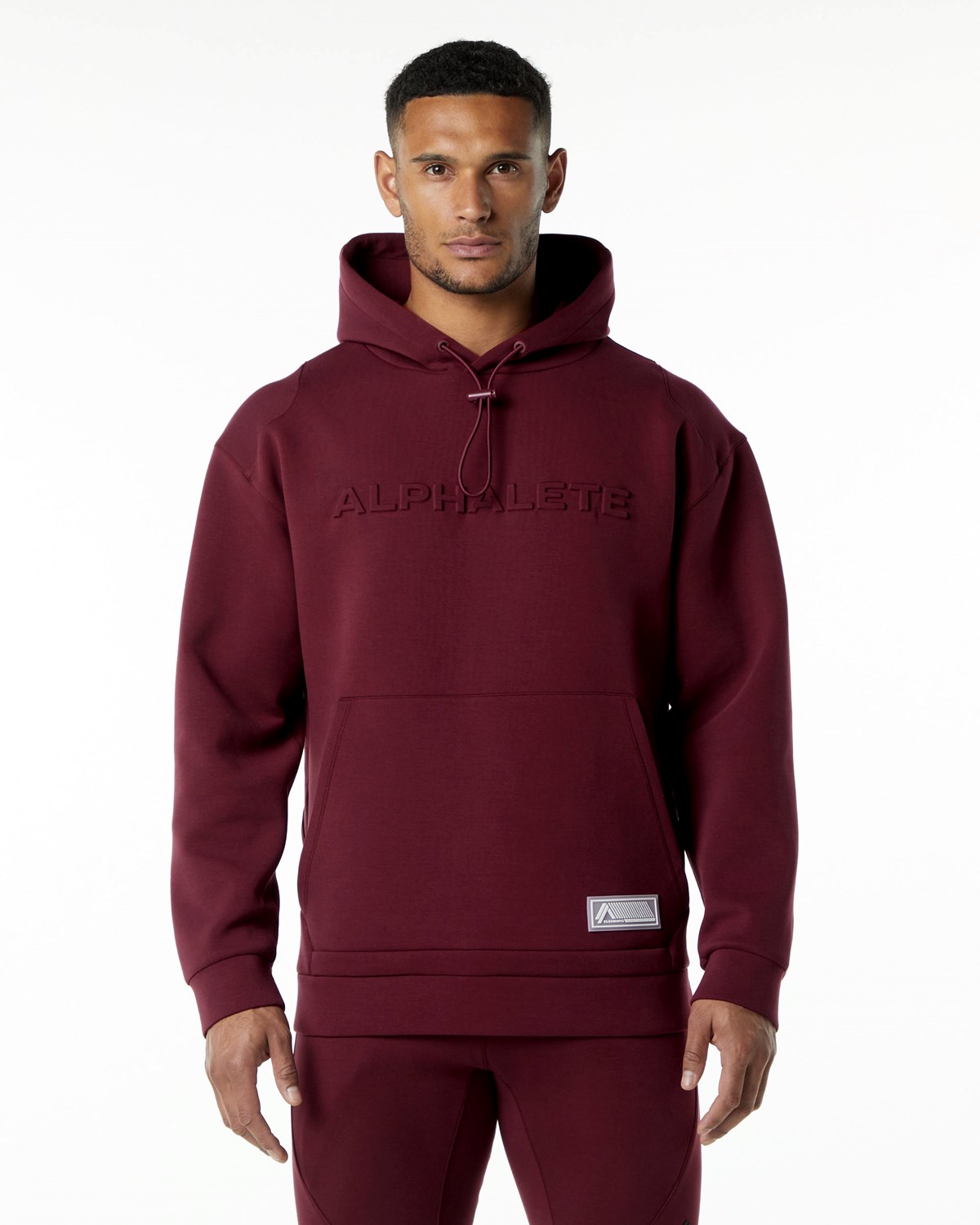 Alphalete Relaxed Interlock Knit Hoodie Bordeaux Homme | GTB-00006961