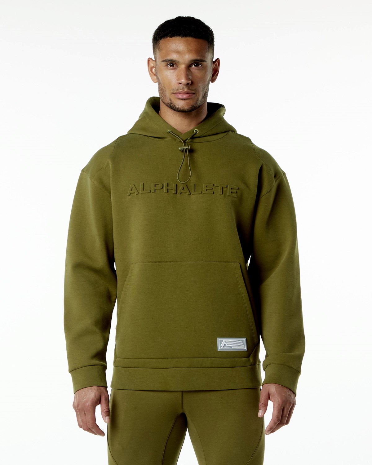 Alphalete Relaxed Interlock Knit Hoodie Moss Homme | HKU-55755525