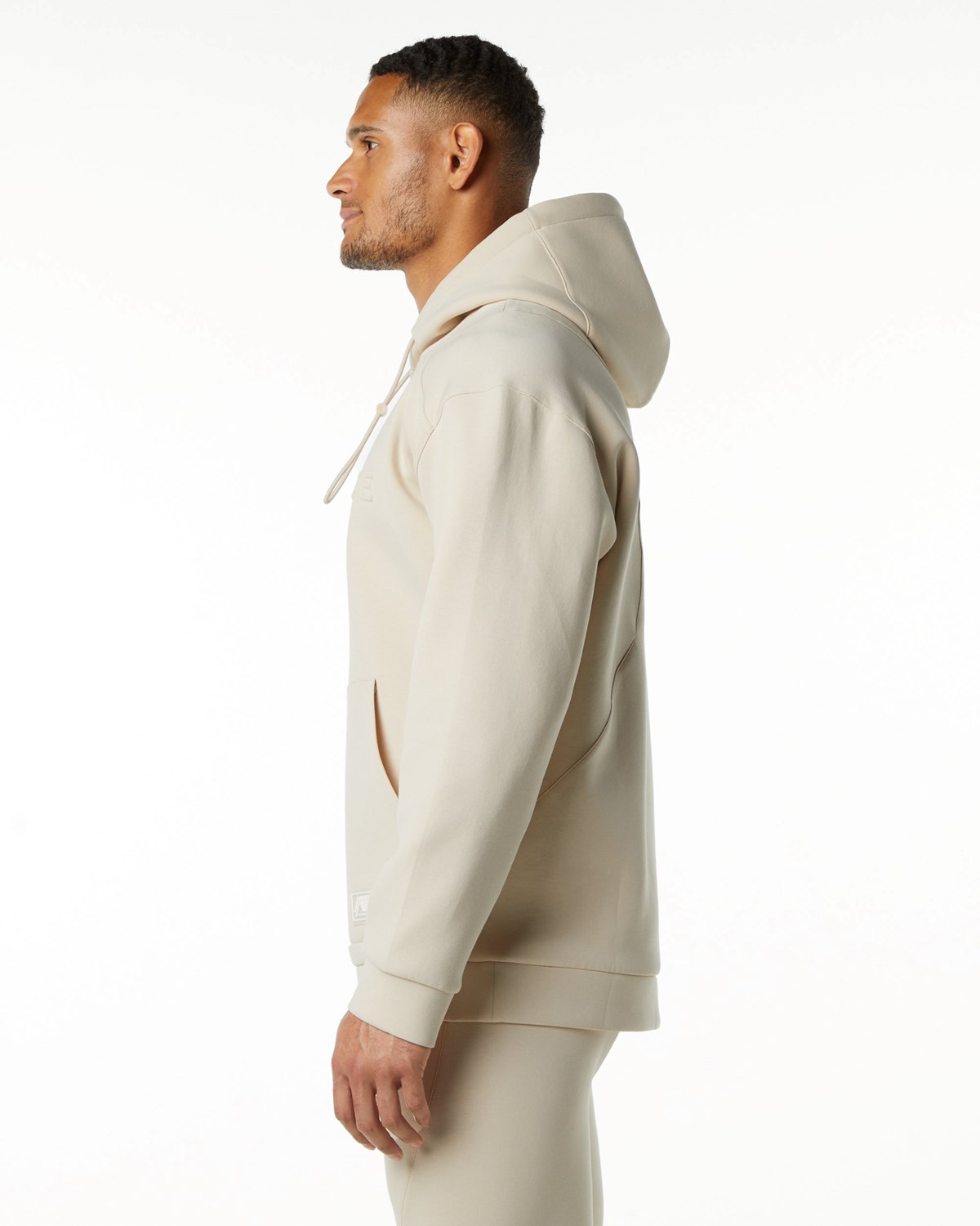 Alphalete Relaxed Interlock Knit Hoodie Vanilla Homme | LMB-40801647