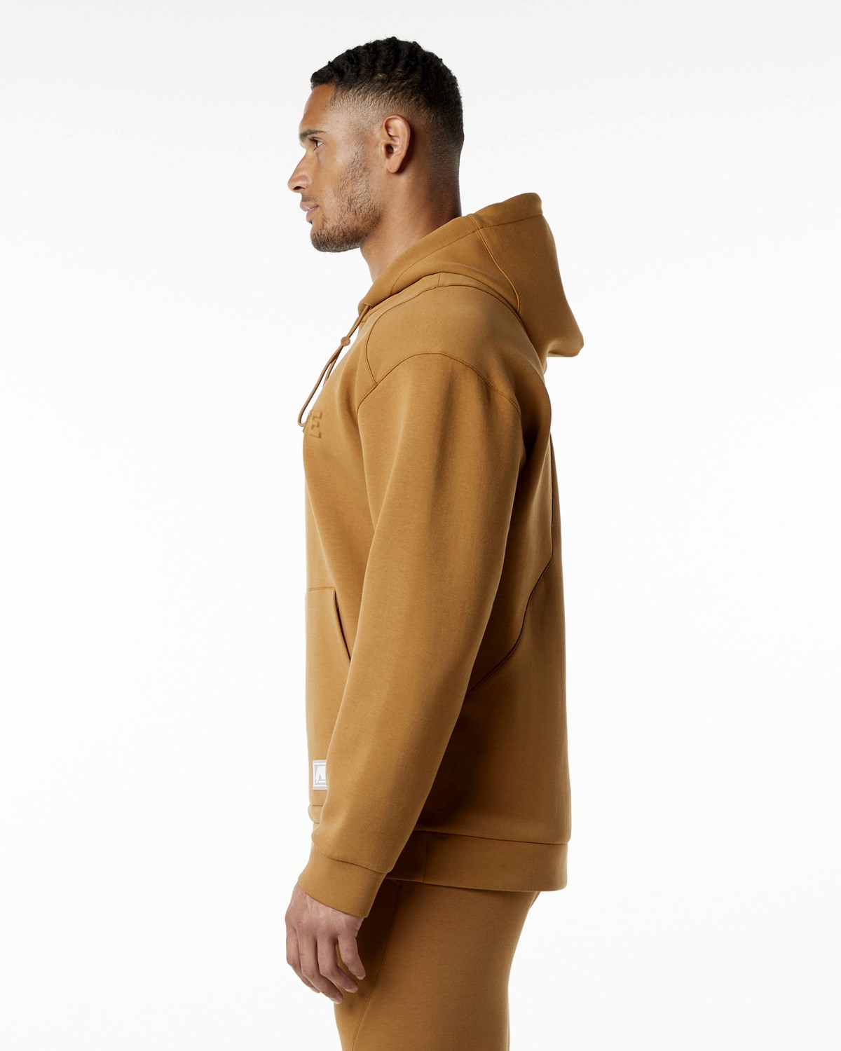 Alphalete Relaxed Interlock Knit Hoodie Almond Homme | LGN-29878833