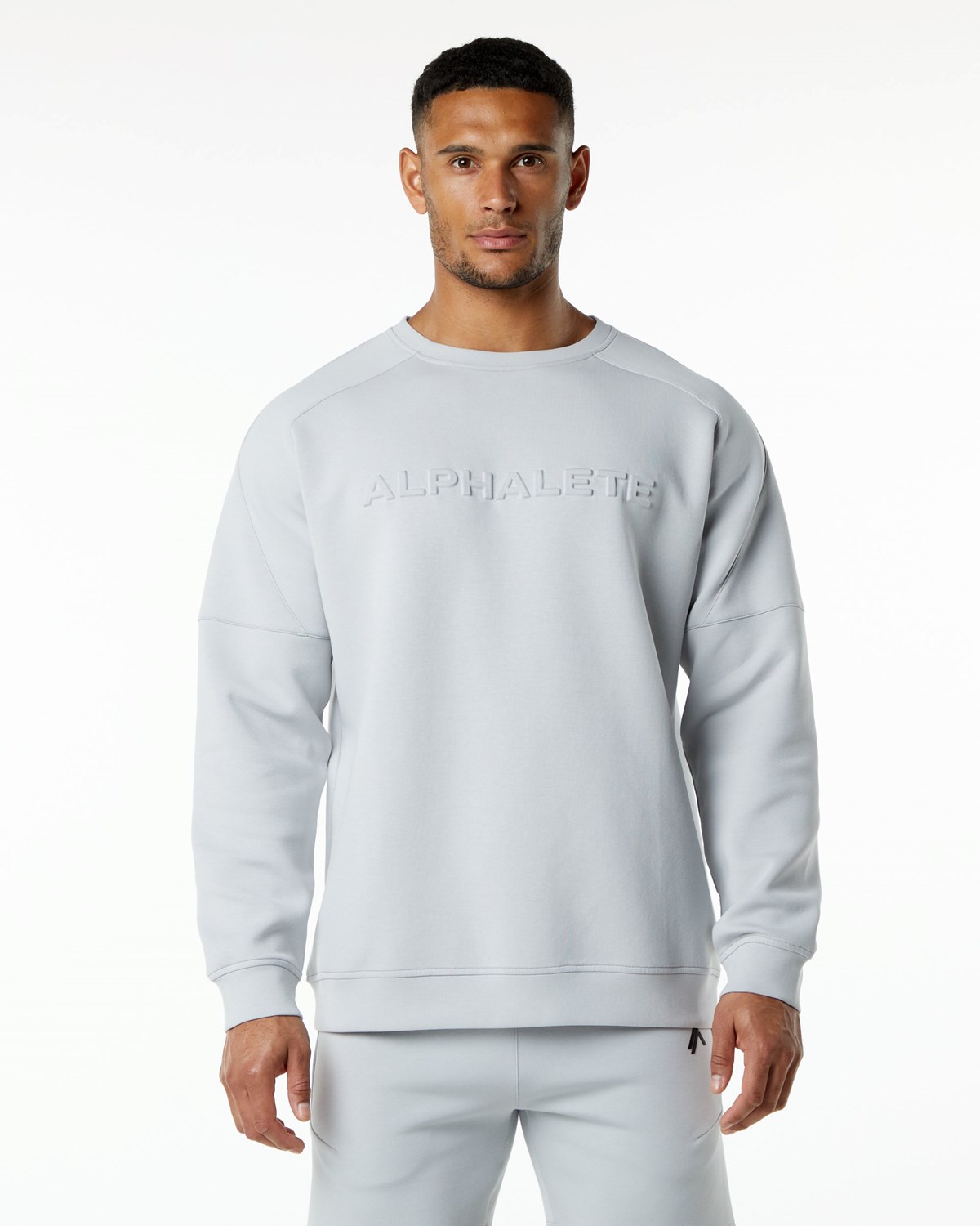 Alphalete Relaxed Interlock Knit Pullover Grise Homme | IYI-61183216