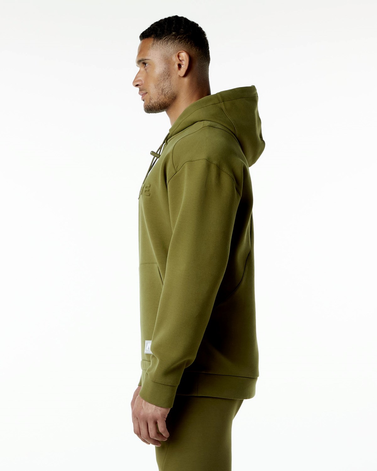 Alphalete Relaxed Interlock Knit Hoodie Moss Homme | HKU-55755525