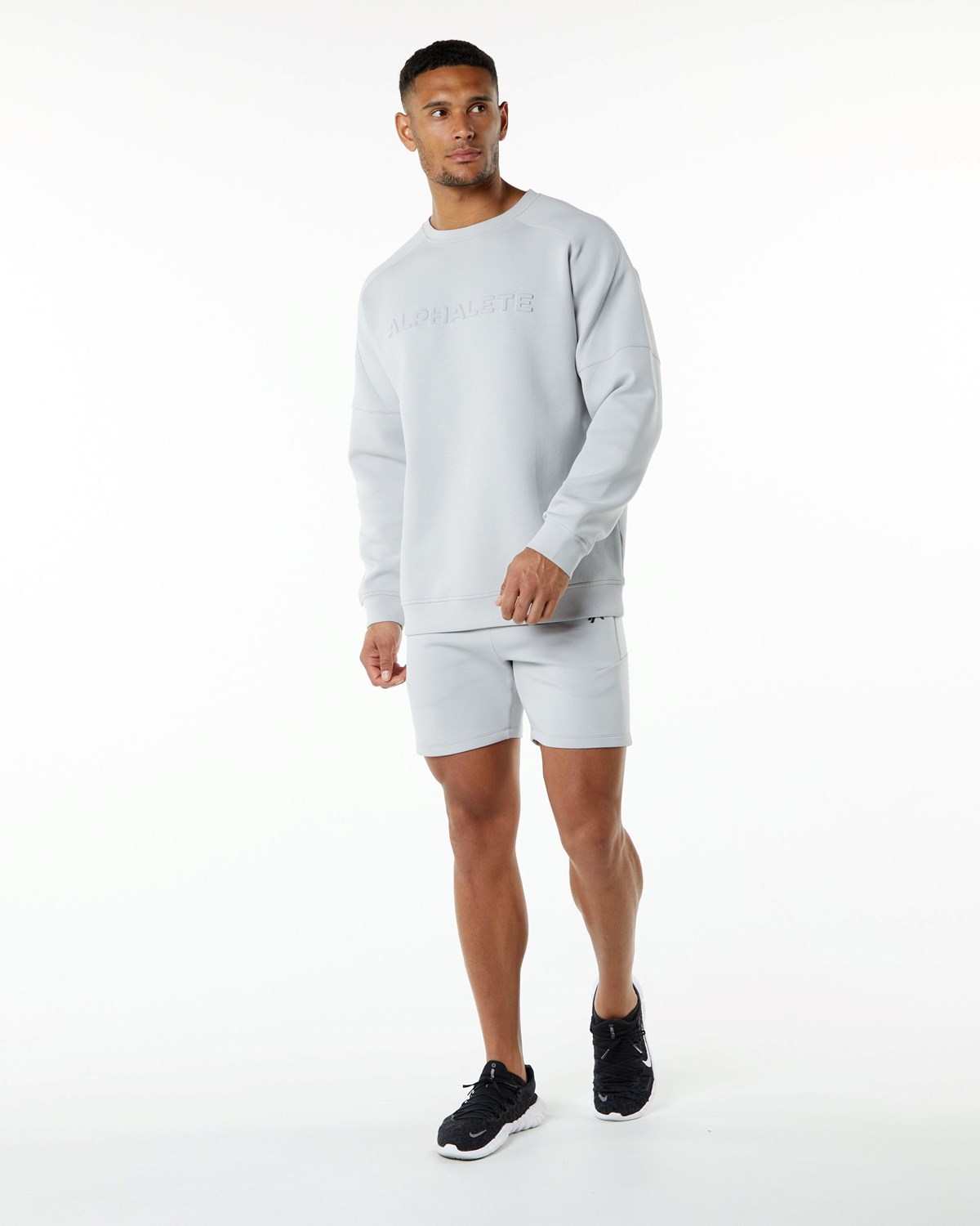 Alphalete Relaxed Interlock Knit Pullover Grise Homme | IYI-61183216