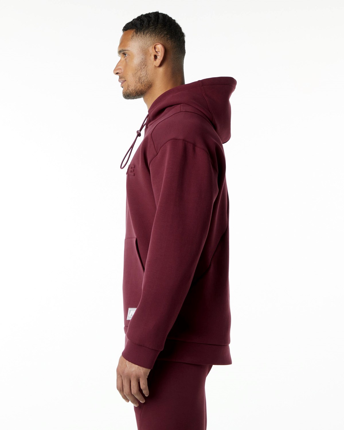 Alphalete Relaxed Interlock Knit Hoodie Bordeaux Homme | GTB-00006961